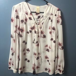 White Floral Blouse